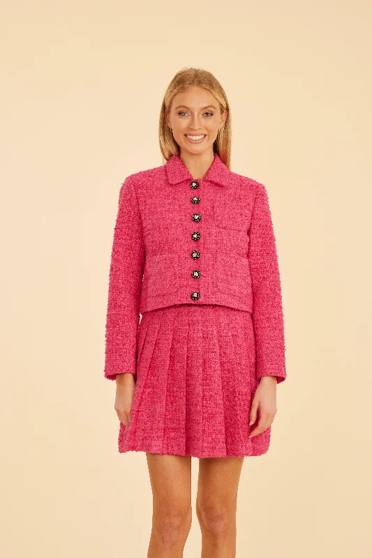 Tweed Jacket & Pleated Mini Skirt Set Notch Collar Jacket Peter Pan Collar Jacket Cowl Neck Jacket Tweed Jacket & Pleated Mini Skirt Set Notch Collar Jacket Peter Pan Collar Jacket Cowl Neck Jacket