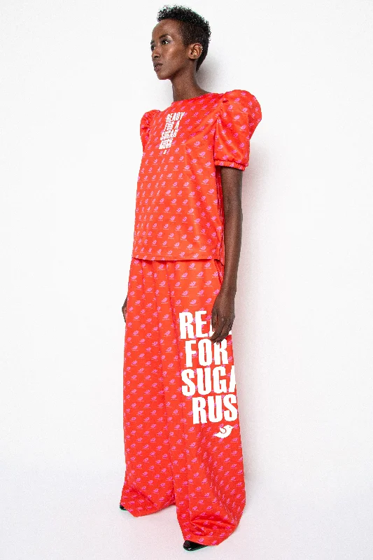 Symbo-Katka Sugarbird red pants Trendy Wide-Leg Pants