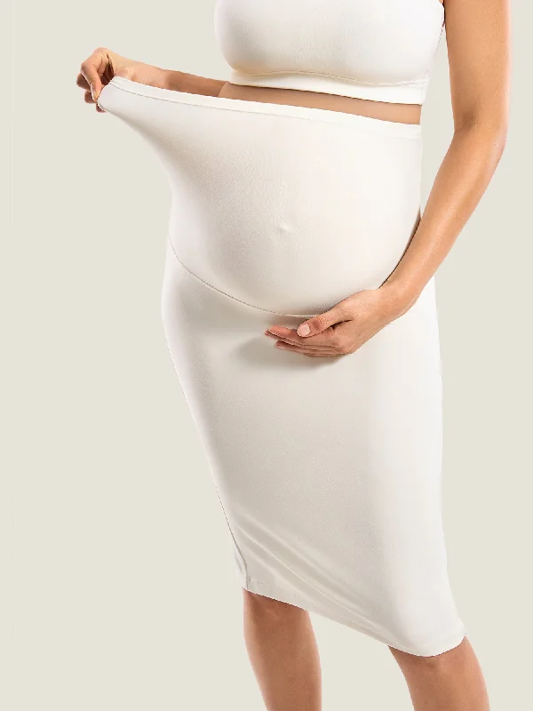 Natrelax® Maternity High Waisted Midi Skirts casual skirt length