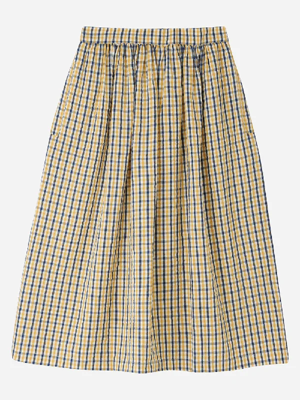 Mustard Yellow Check Skirt modal blend skirt