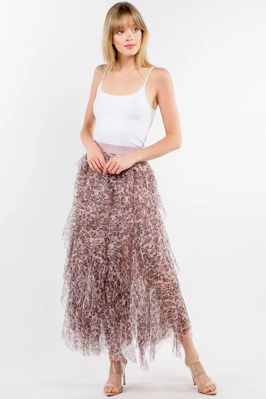 Western Leopard Tulle Skirt velvet skirt luxurious