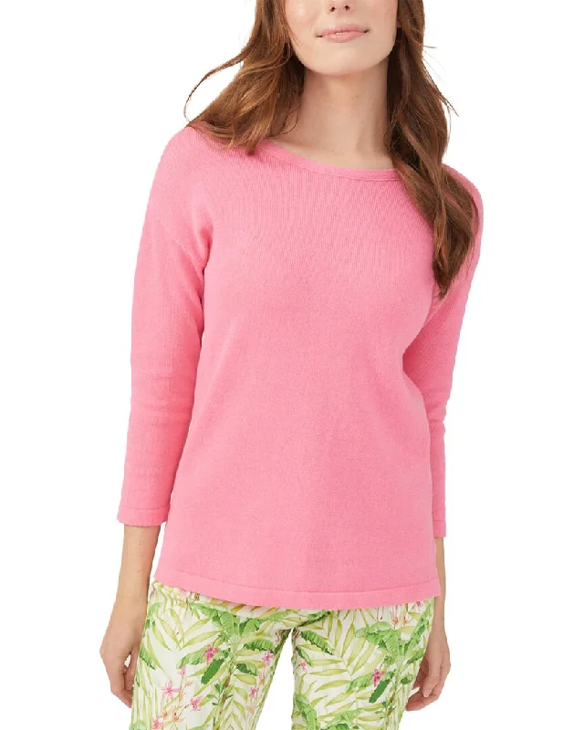 J.McLaughlin Cece Linen-Blend Sweater Embroidered Appliqued Beaded