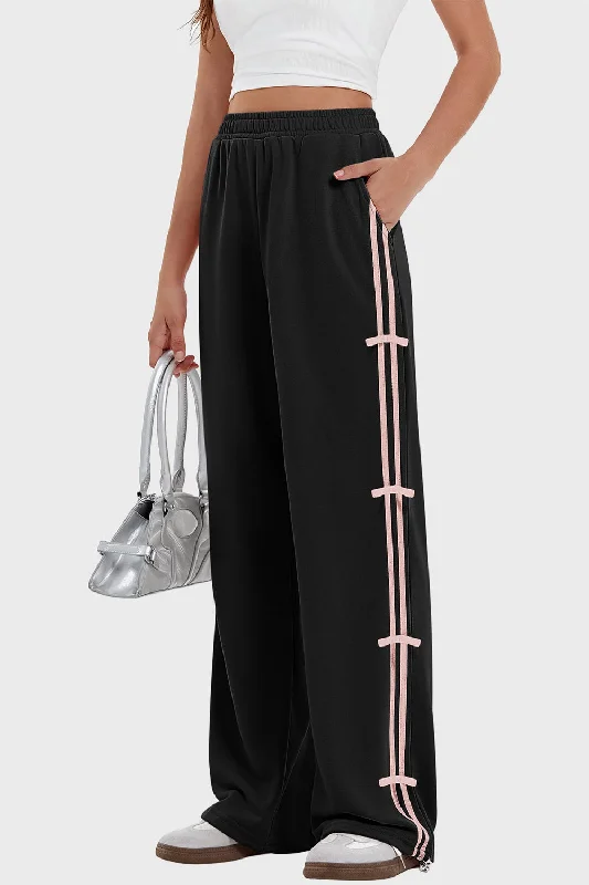 Hazel Blues® |  Elastic Waist Wide Leg Pants with Pockets Chic Slim Fit Pants