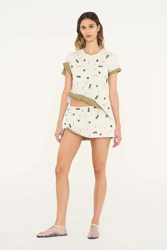 EMBLA BEADED CRUSHED MICRO SKIRT low waist skirt