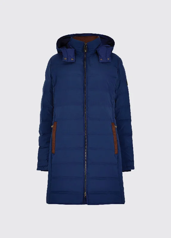 Ballybrophy Quilted Jacket - Peacock Blue Front Pockets Side Pockets Patch Pockets