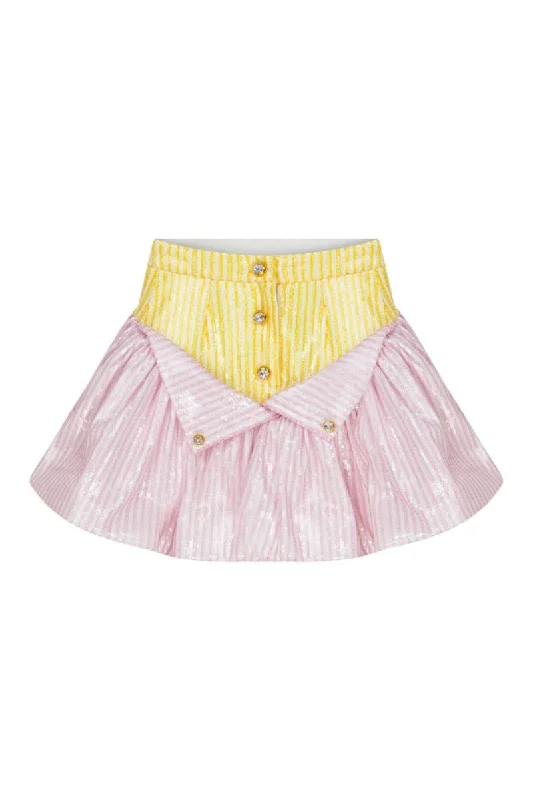 SEQUIN RUFFLE MINI SKIRT wool skirt sturdy