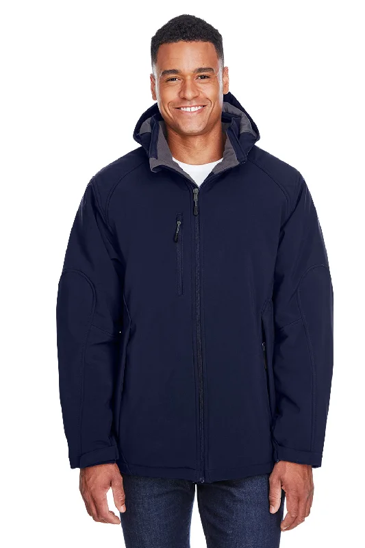 North End Mens Glacier Water Resistant Full Zip Hooded Jacket - Classic Navy Blue Oversized Jacket Tailored Jacket Straight Jacket North End Mens Glacier Water Resistant Full Zip Hooded Jacket - Classic Navy Blue Oversized Jacket Tailored Jacket Straight Jacket