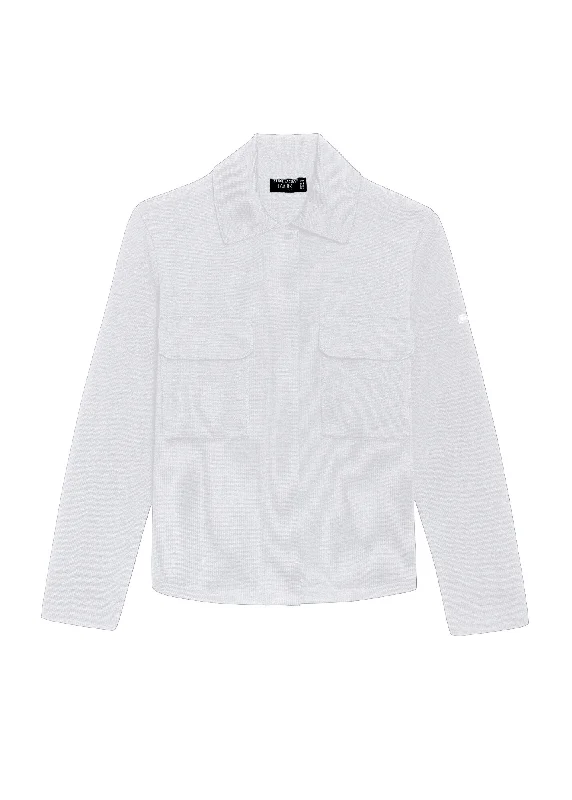 CROZON - Workwear-style Ponte Knit Jacket for Women| 100% Wool (WHITE) Knit Fabric Woven Fabric Fleece Fabric
