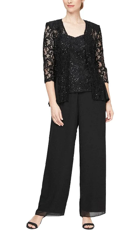 Alex Evenings 84122538 - 3 Piece Illusion Jacket Pantsuit High-Waist Yoga Pants