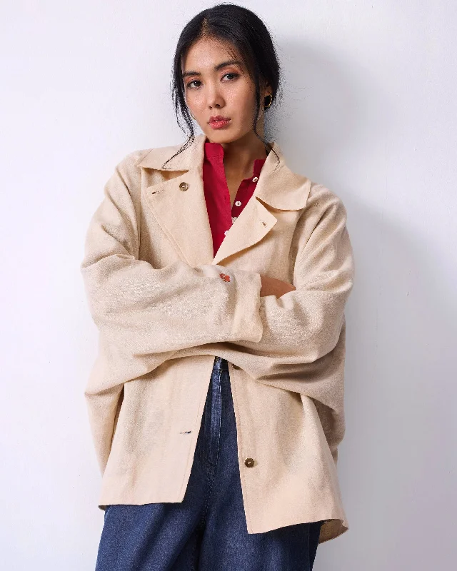 Batwing Jacket - Beige Quilted Jacket Puffer Jacket Insulated Jacket