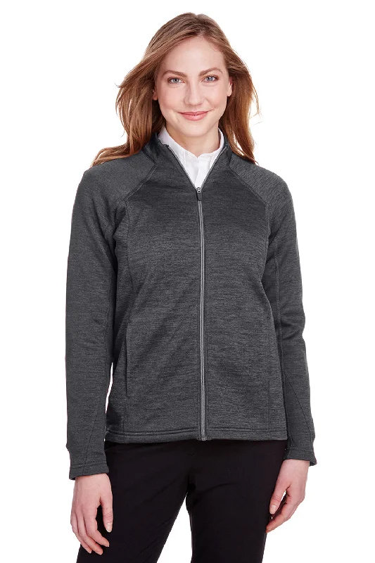 North End Womens Flux 2.0 Fleece Water Resistant Full Zip Jacket - Heather Black/Carbon Grey Tailored Jacket Straight Jacket A-Line Jacket North End Womens Flux 2.0 Fleece Water Resistant Full Zip Jacket - Heather Black/Carbon Grey Tailored Jacket Straight Jacket A-Line Jacket