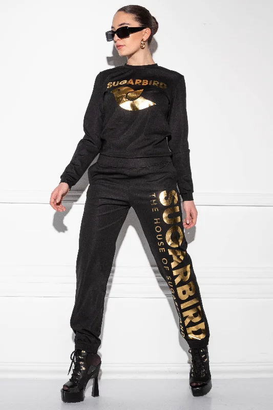 Szolonia Black & Gold pants Modern Bootcut Pants