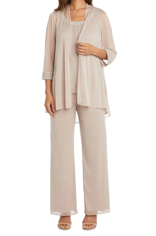 CRINKLE CHIFFON PANT SET - CHAMPAGNE Cozy Maternity Pants