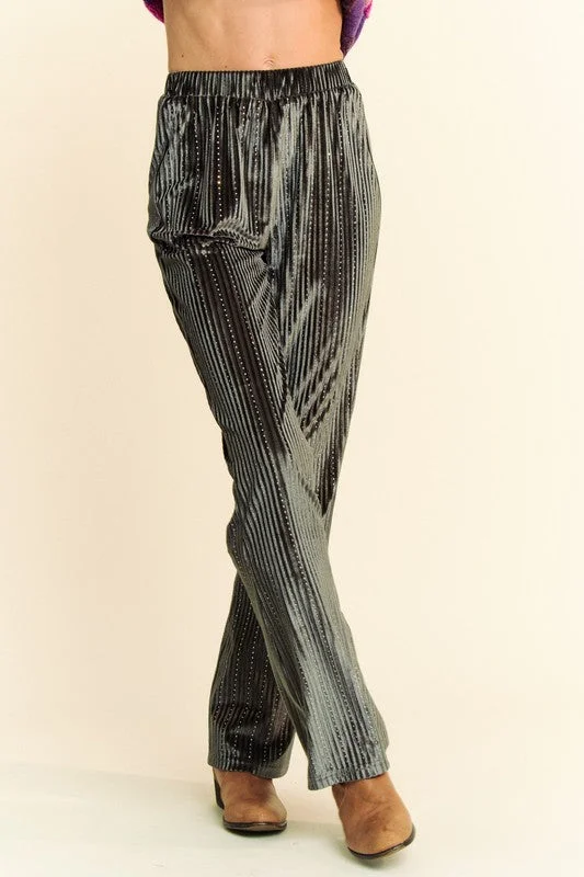 Hazel Blues® |  Davi & Dani Elastic Waist Knit Flare Pants Elegant High-Waist Pants