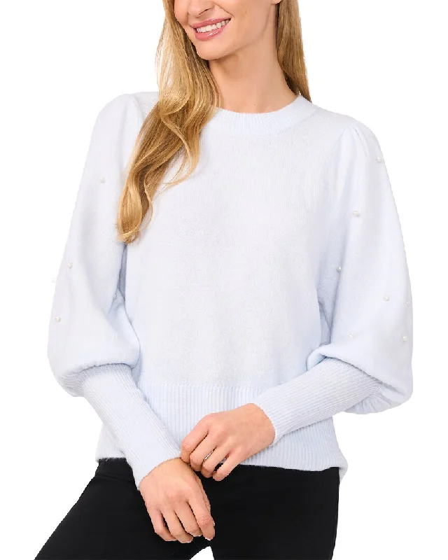 CeCe Pearl Sleeve Sweater Cable Knit Ribbed Knit Lace Knit