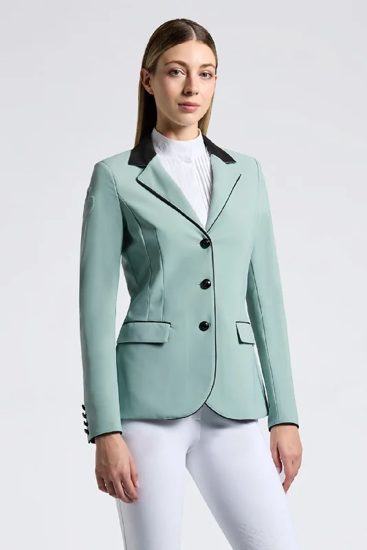 GP Riding Jacket - Light Teal Green Print Jacket Jacquard Jacket Embroidered Jacket