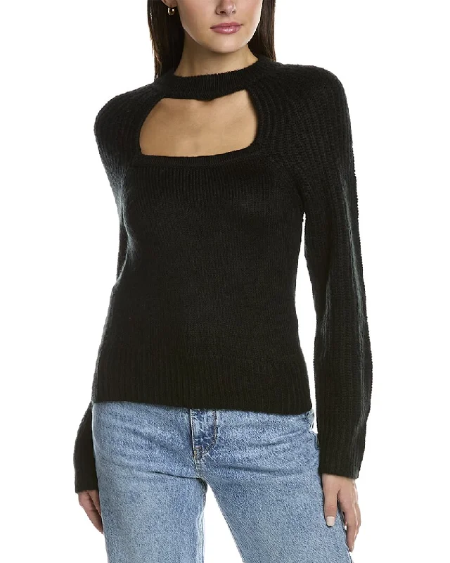 Design History Cutout Sweater Chenille Brocade Lace