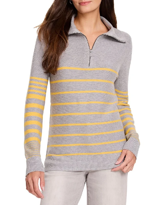 NIC+ZOE Easy Stripe Half Zip Sweater Boxy Sweater Fitted Sweater A-Line