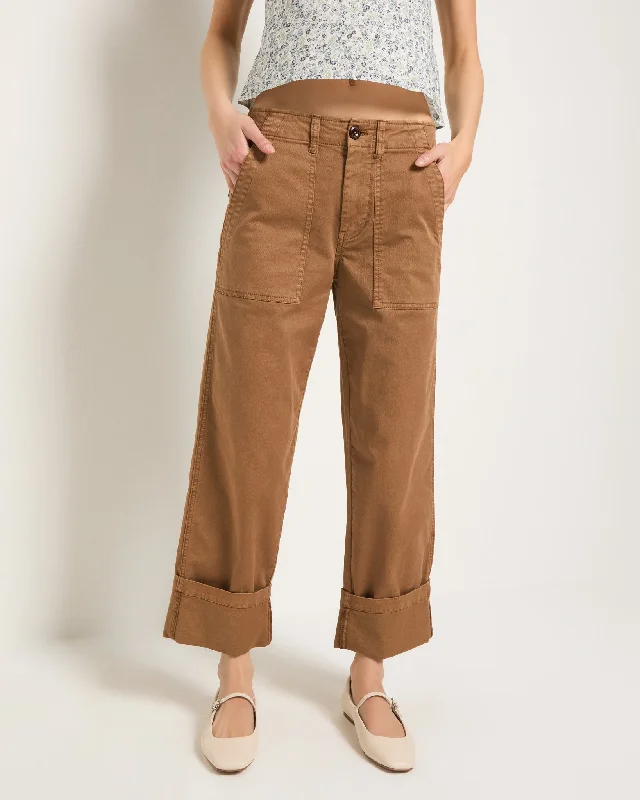 Bungalow Cuffed Twill Utility Pant Comfortable Denim Pants