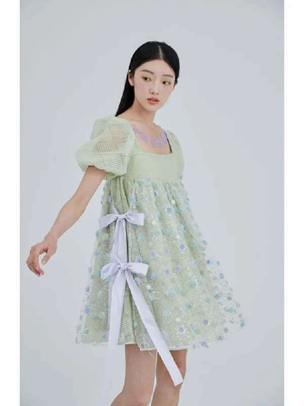Flower embroidery doll skirt 【s0000001968】 linen skirt airy