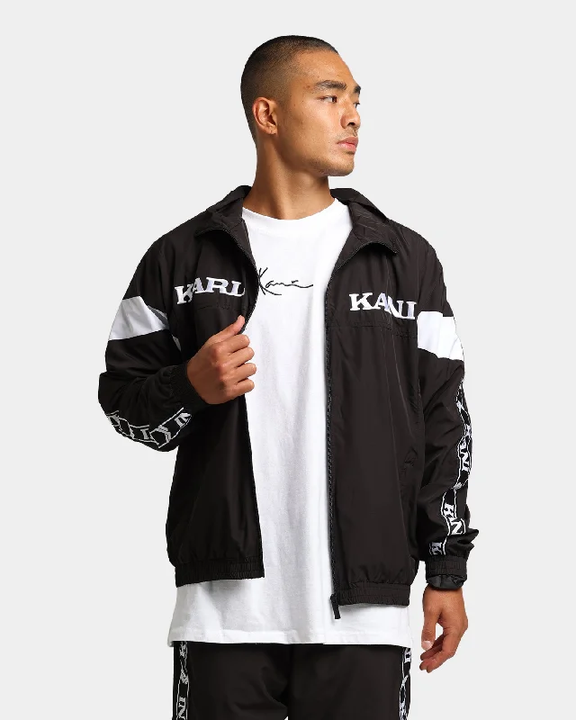 Karl Kani Retro Tape Track Jacket Black Mesh Jacket Canvas Jacket Denim Jacket