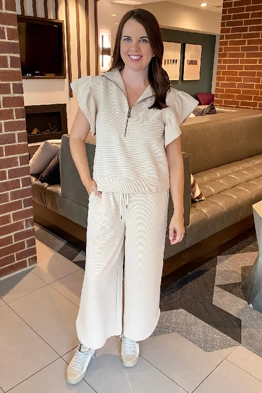 Go To Light Taupe Pants High-Waist Jogger Pants