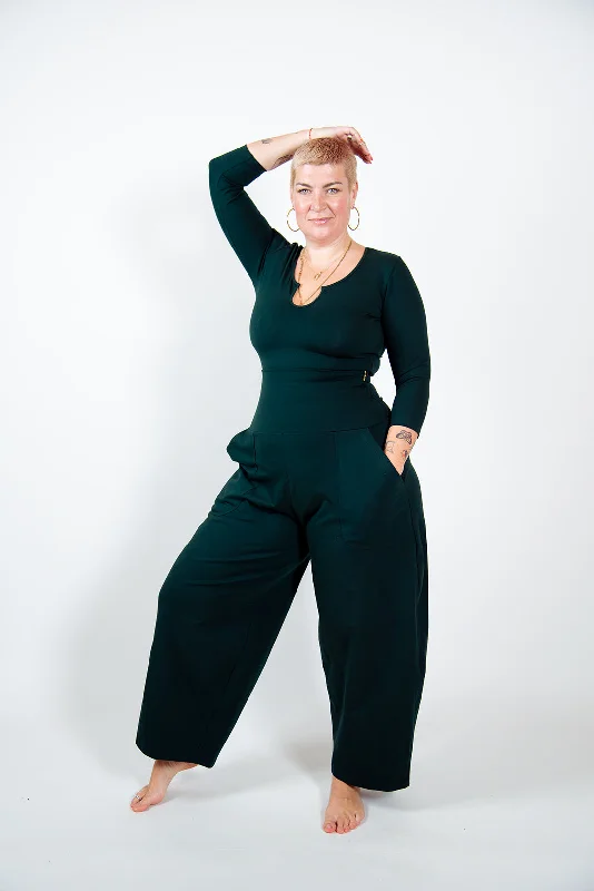 Puff Pants Tall in Forest Green Trendy Work Pants