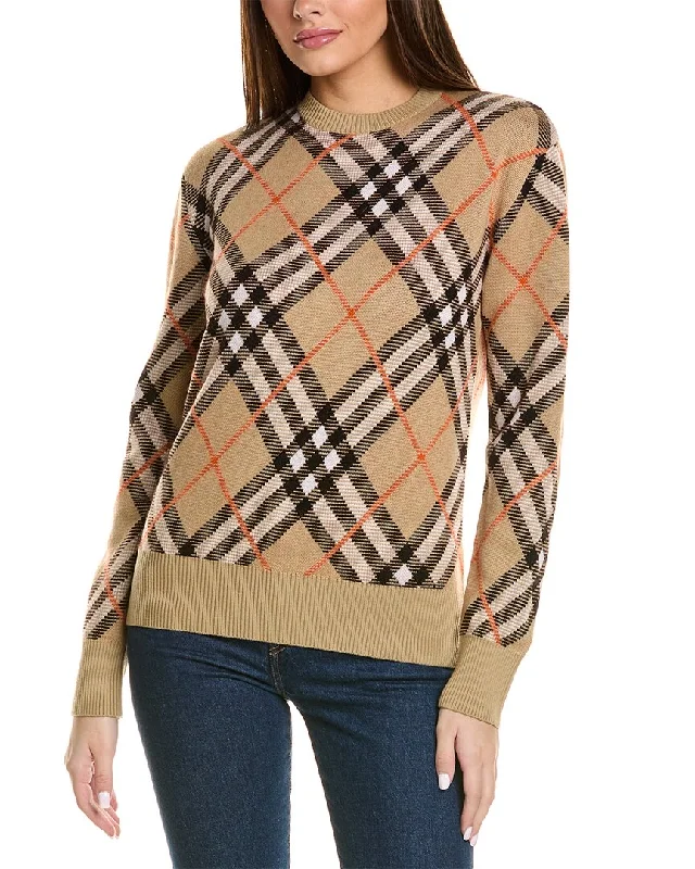 Burberry Wool & Mohair-Blend Sweater High Neck Crew Neck V-Neck