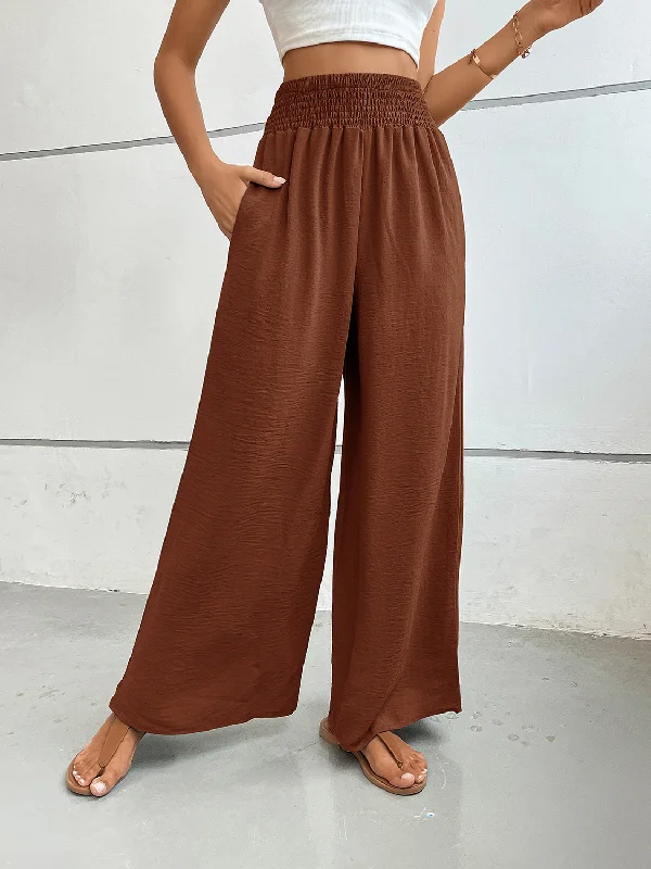 Hazel Blues® |  Perfee Wide Leg Pants with Pockets Comfy Zip-Up Pants