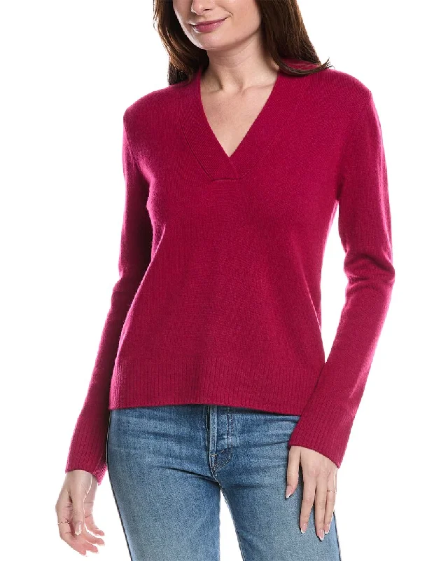 Michael Stars Alena Wool & Cashmere-Blend Sweater Striped Floral Plaid