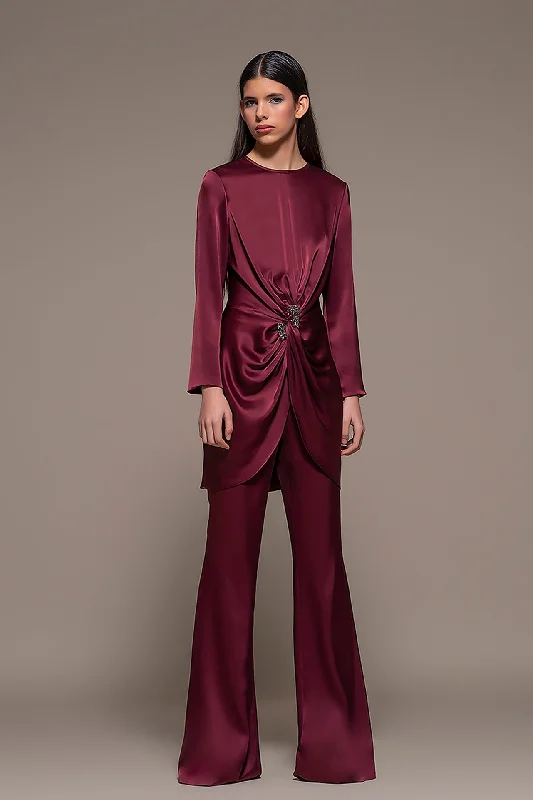 Draped Jacket with Pants Relaxed Casual Leggings