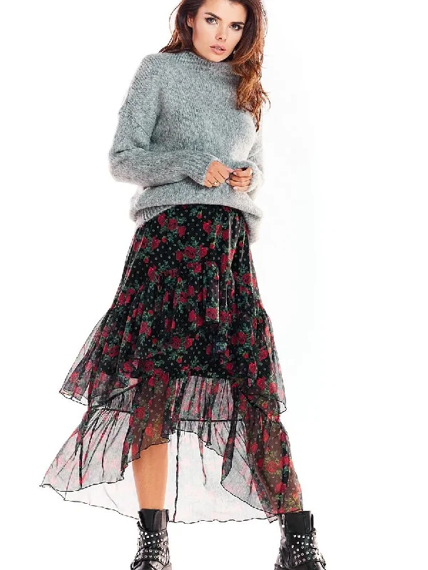 Skirt awama silk skirt smooth