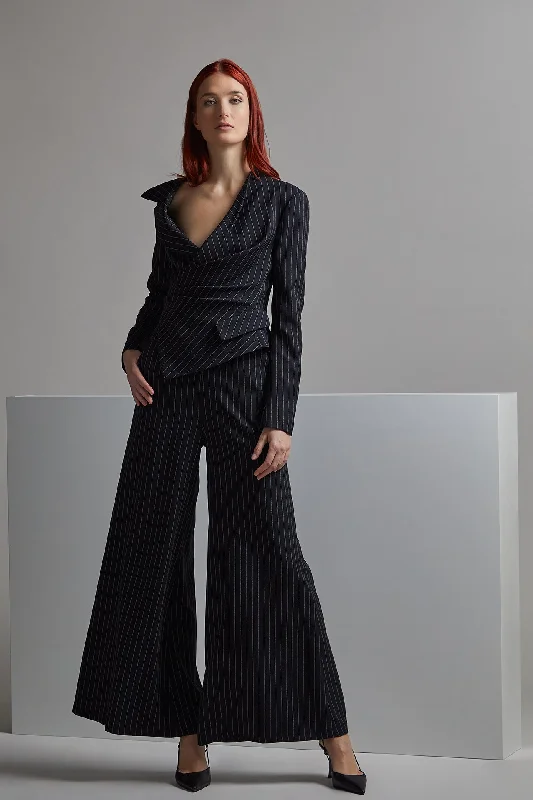 Short jacket with wide pants Formal Wide-Leg Pants