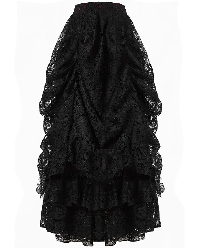 Dark In Love Tristitia Skirt - Black & Red breathable skirt fabric