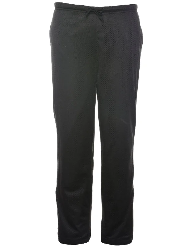 Black Track Pants - W29 L29 Fashionable Button-Up Pants