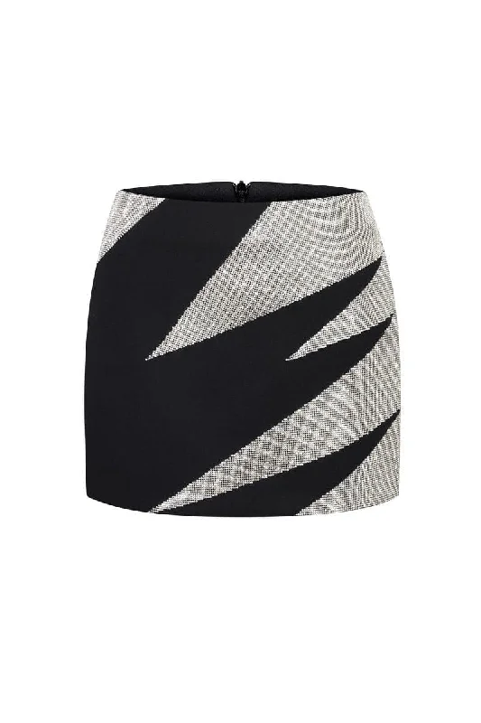 BLACK EMBELLISHED STARLIGHT MINI SKIRT wrap skirt elegant