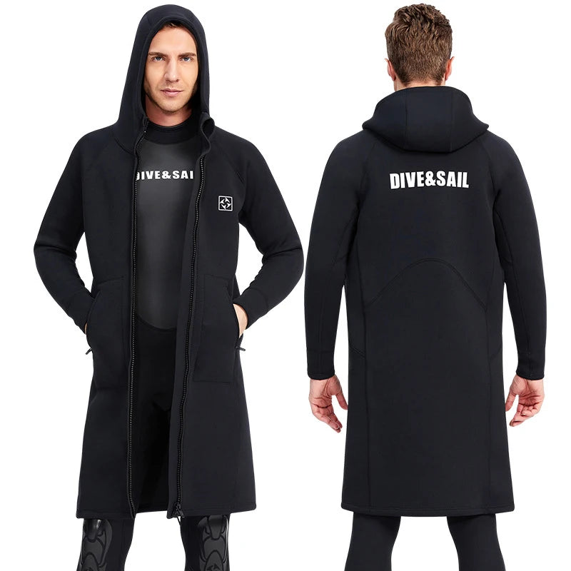 3mm Men's and Women's All-in-one Diving Long Trench Coat Waterproof Cold Proof Sun Proof Hooded Diving Jacket Neoprene Surf Cotton Jacket Linen Jacket Terry Jacket 3mm Men's and Women's All-in-one Diving Long Trench Coat Waterproof Cold Proof Sun Proof Hooded Diving Jacket Neoprene Surf Cotton Jacket Linen Jacket Terry Jacket