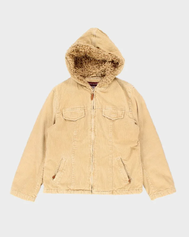 Y2k 00s Nevada Corduroy Hooded Jacket - M Welt Pockets Slit Pockets Flap Pockets