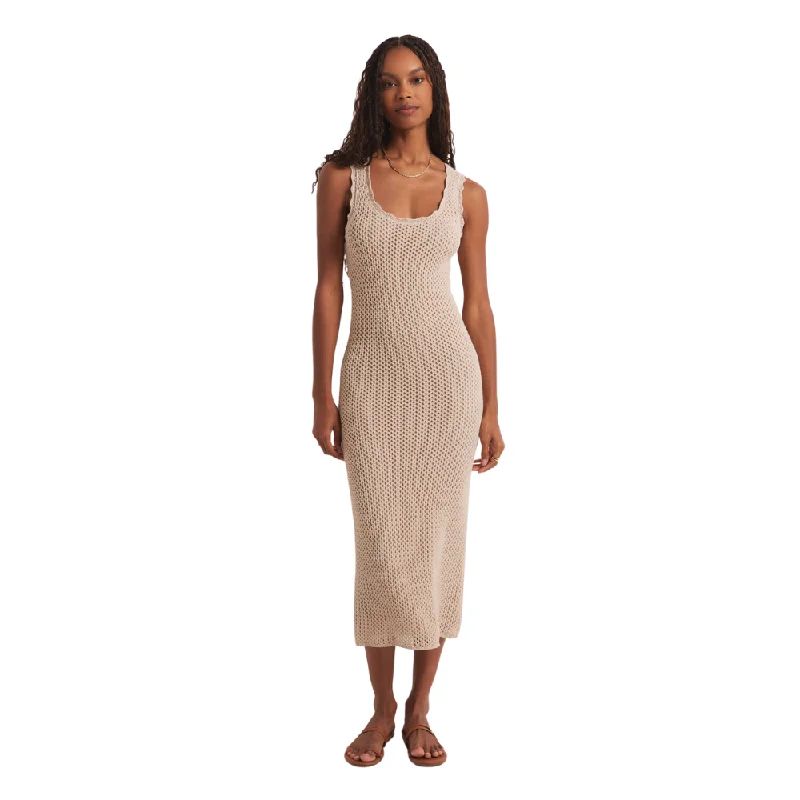 Ibiza Sweater Dress Natural Lace Blend Ribbed Blend Corduroy Blend