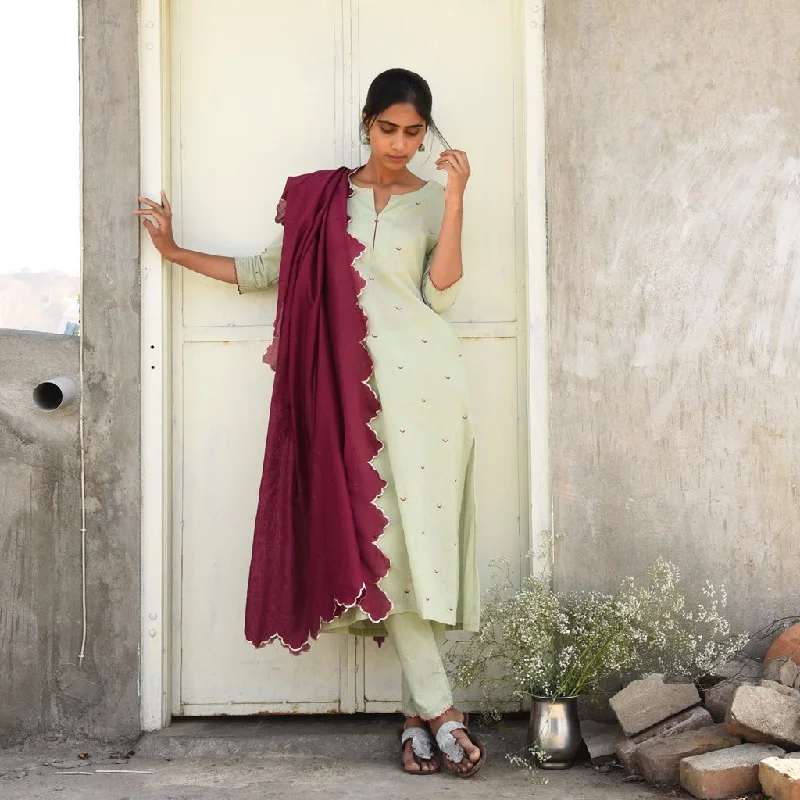 CHAAND SET (Kurta/Pant-Pista Green) Soft Cotton Pants