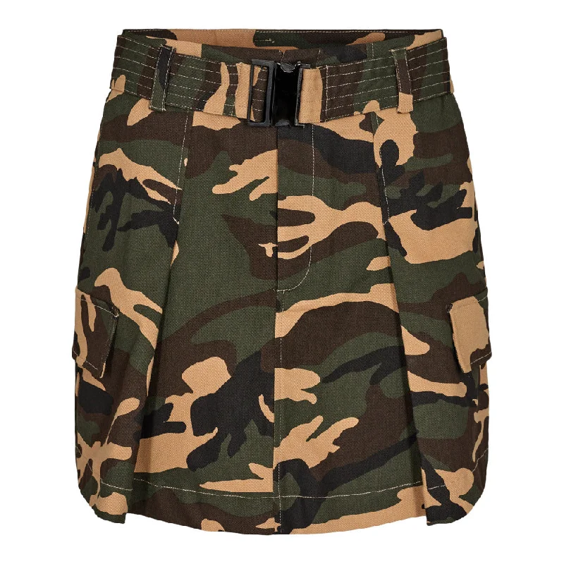 Co'couture - Camo Pocket Skirt ruffled skirt detail