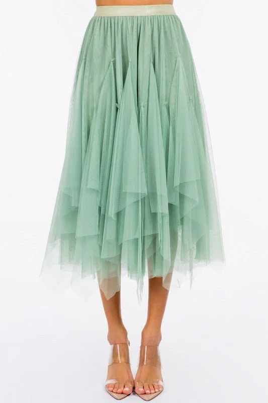 Gypsy Tulle Midi Skirt leather skirt bold