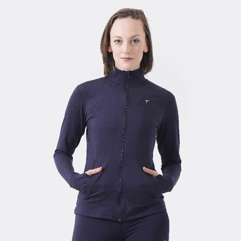 Tf-Navy Velocity Women Jacket Trench Coat Raincoat Waterproof Jacket