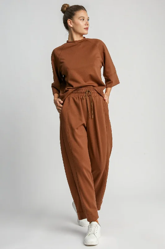 Hazel Blues® |  Umgee Drawstring Wide Leg Pants with Pockets Classic Cropped Pants