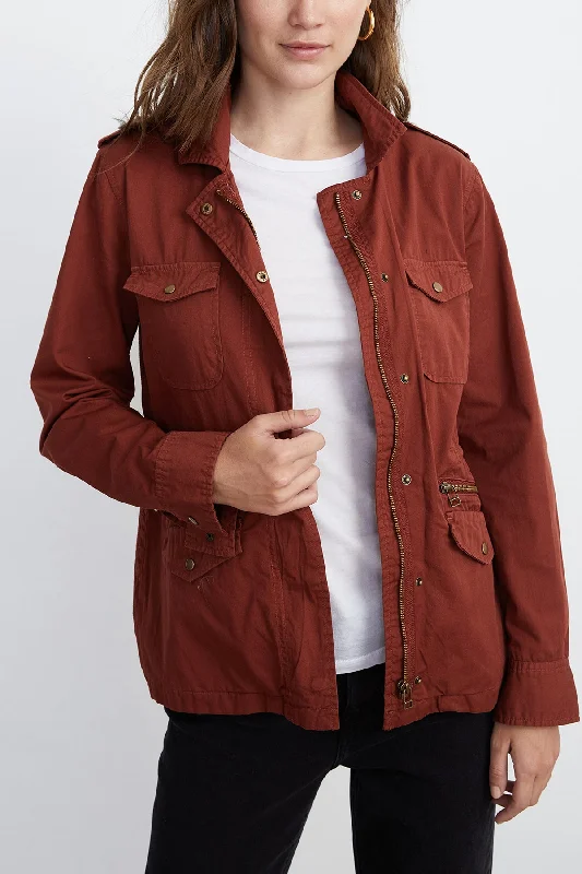 RUBY LIGHT-WEIGHT ARMY JACKET Stand-Up Collar Roll-Neck Collar Turtle Neck