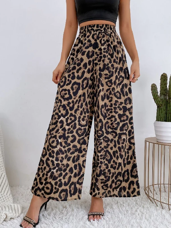 Hazel Blues® |  Printed Elastic Waist Wide Leg Pants Fashionable Sporty Pants