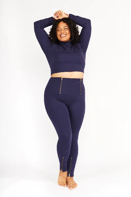 Super High waisted FOUR ZIP tib pants! Regular Length in Eclipse Cozy Knit Pants