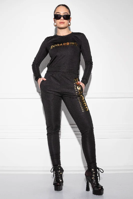 Kami Black & Gold pants Chic Black Leggings