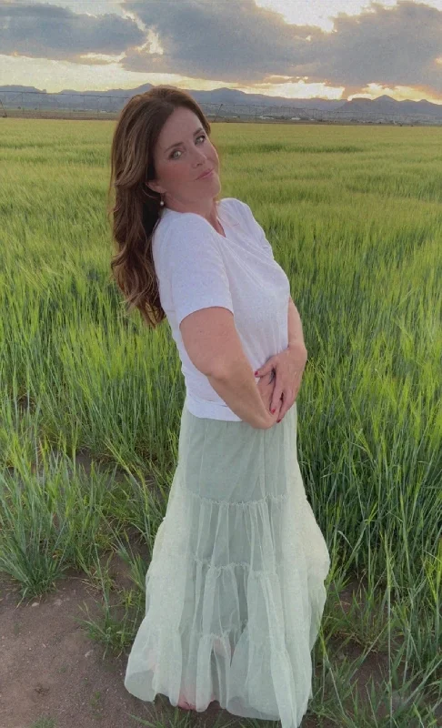 Gentle Breeze Tulle Skirt linen skirt breathable