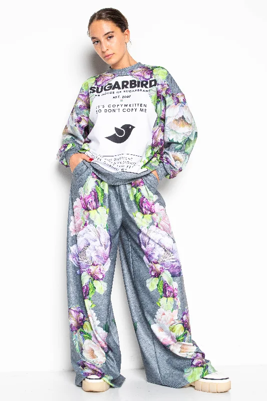 Ervina La Vie En Rose Grey pants Trendy Palazzo Pants